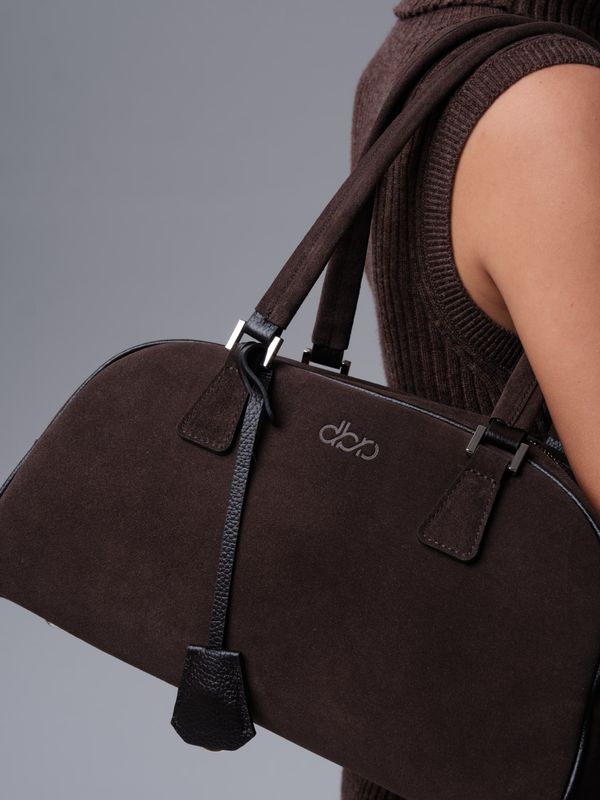 Замшевая сумка DBR 31358 темно-коричневый велюр