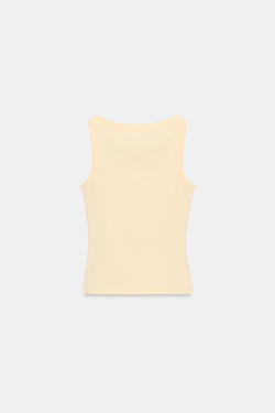 ZARA ХЛОПКОВАЯ ФУТБОЛКА БЕЗ РУКАВОВ, ЖЕЛТЫЙ