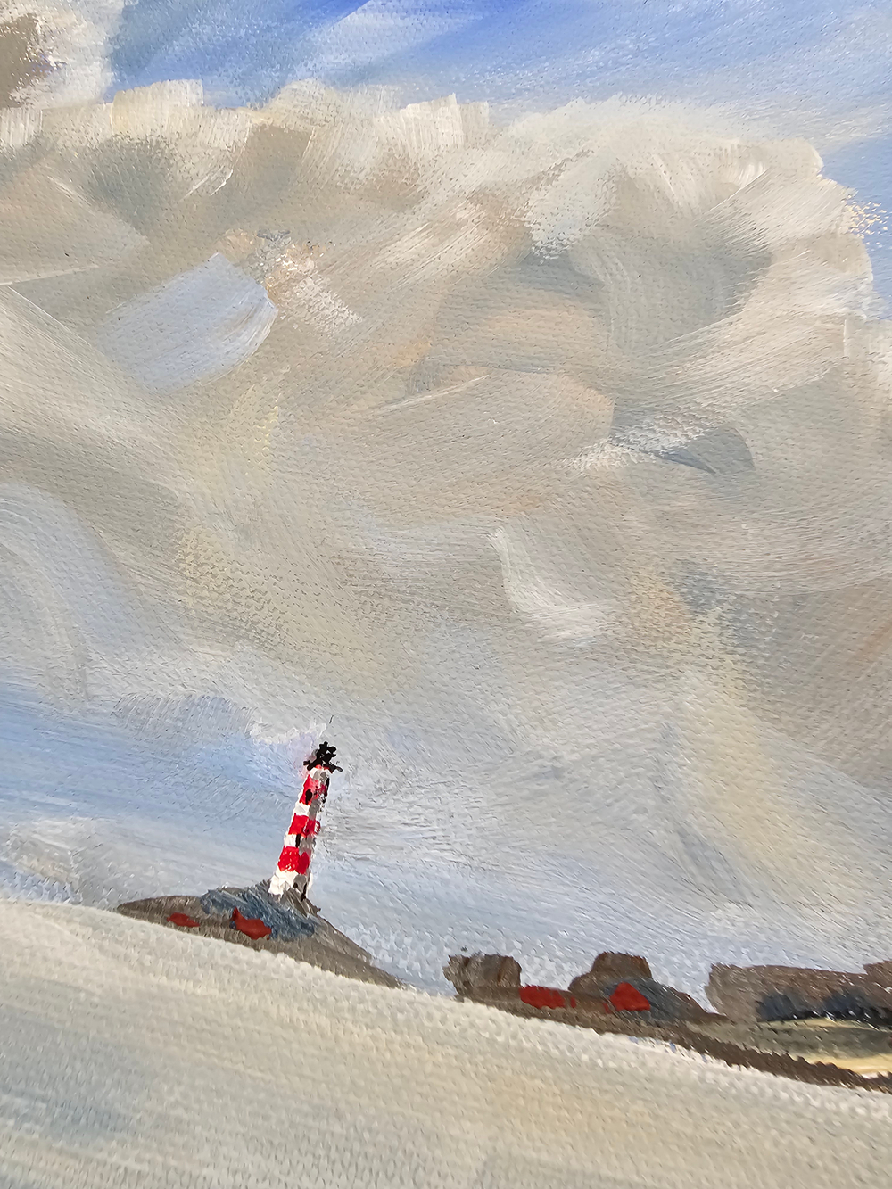 Картина авторская акрилом интерьерная на холсте 27*41 см для интерьера "Отражение неба"