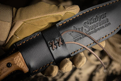 Нож Kizlyar Supreme Bastardo (StoneWash, Walnut Handle, Leather Sheath)