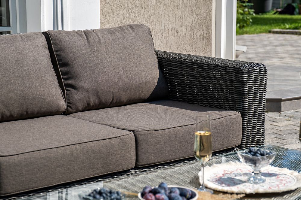 "Боно" лаунж-зона из искусственного ротанга, цвет графит