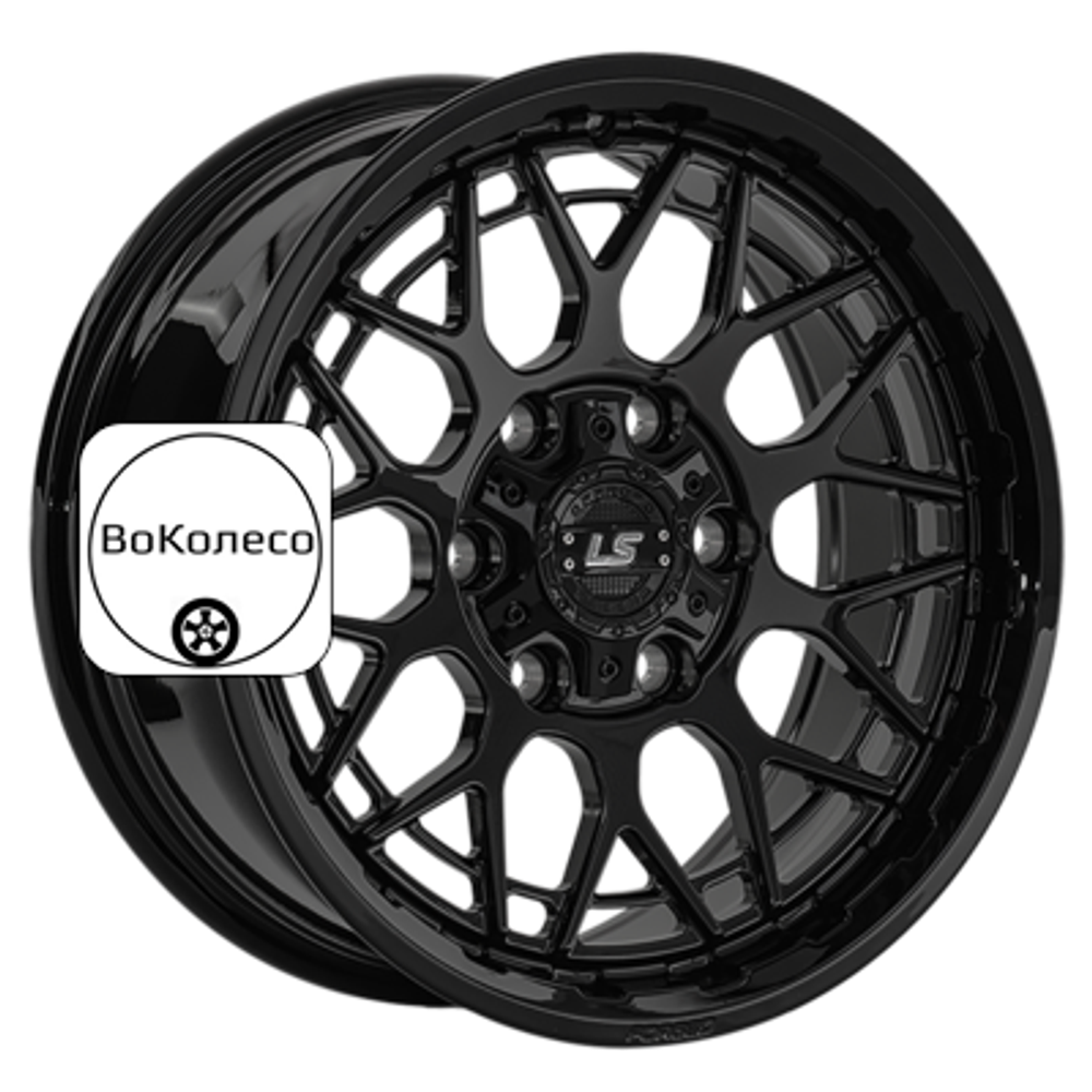 8x17/6x139,7 ET20 D106,1 LS FG52 BK (конус, Колпак+лого) LS Forged