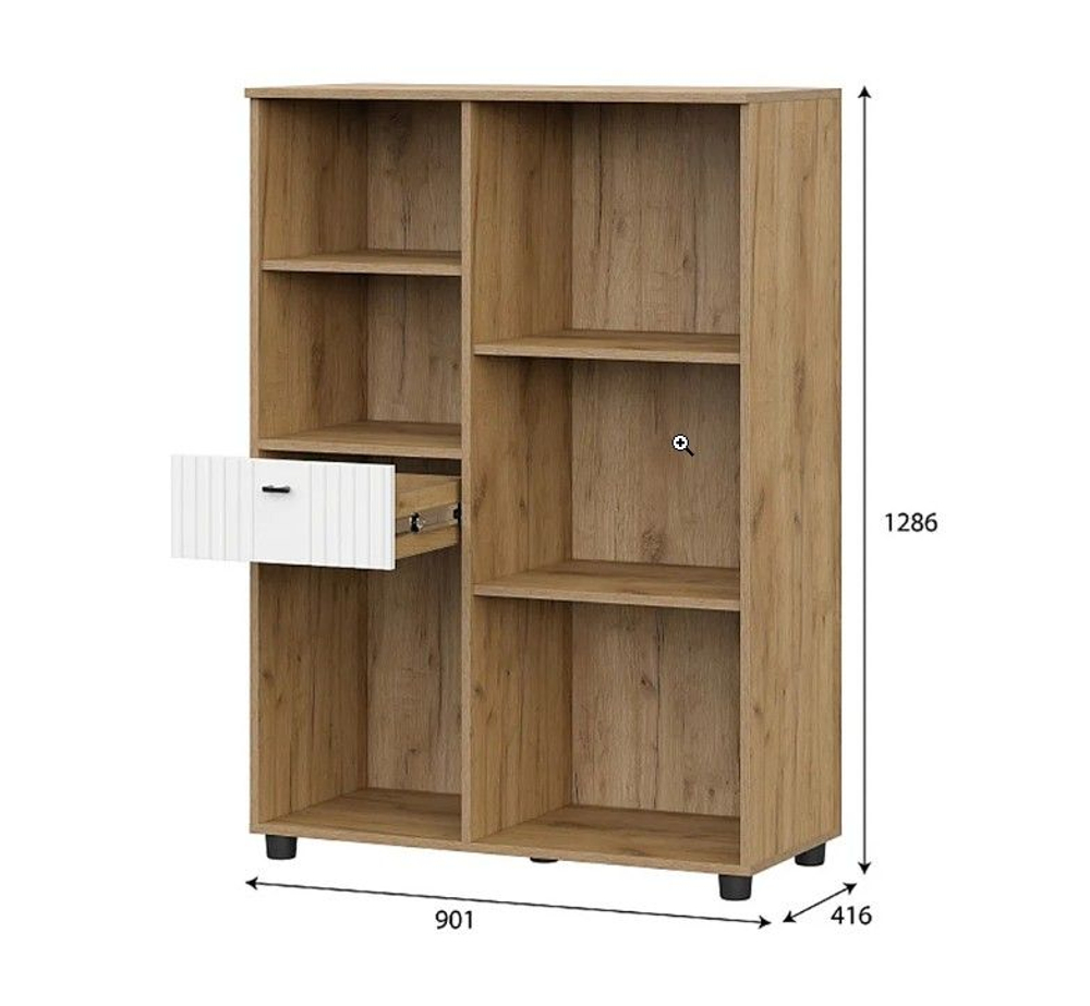 Милан Тумба многофункциональная Дуб Золотой / Белый Матовый