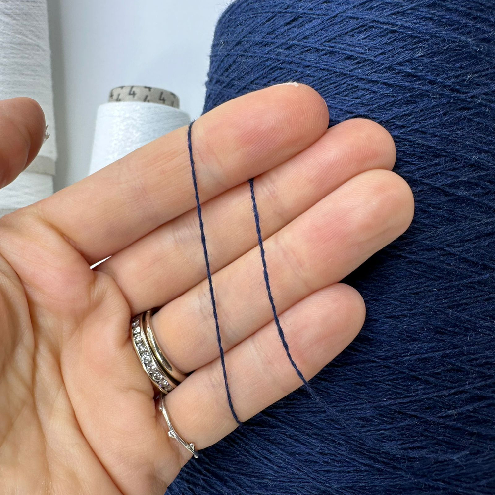 CHECOTTONE - Millefili; 49% хлопок, 51% кашемир; 1500м/100гр; col.132399, цвет: синий темный