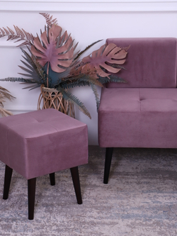 Диван "Twist" антивандальный велюр Lilac/венге