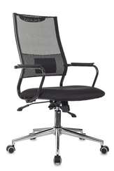Кресло руководителя Бюрократ CH Balance-LUX черный KM-01 Neo Black сетка/ткань крестов. металл хром