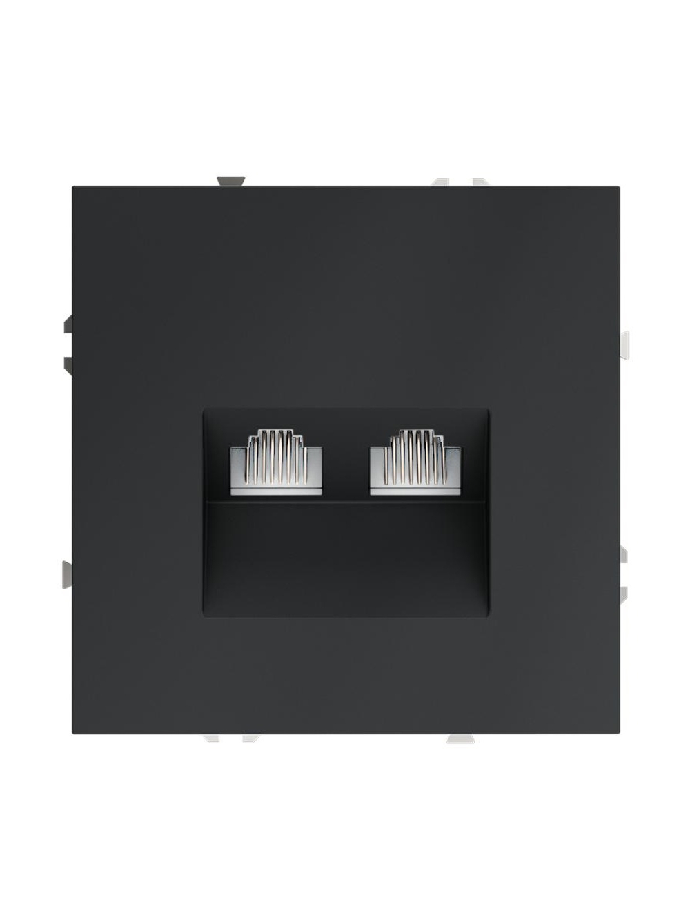 Розетка компьютерная 2-м СП S70 RJ45 + RJ45 кат.6 механизм графит Voltum VLS060207