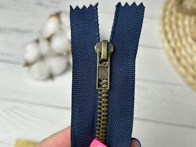 Молния ДЖИНС антик т.синий 18см