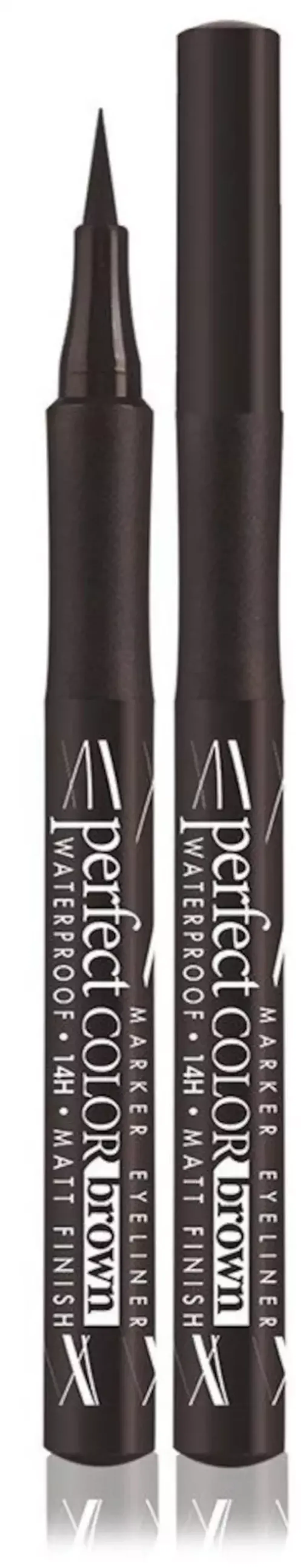 Подводка-фломастер для глаз luxvisage perfect color waterproof 14h matt finish, brown