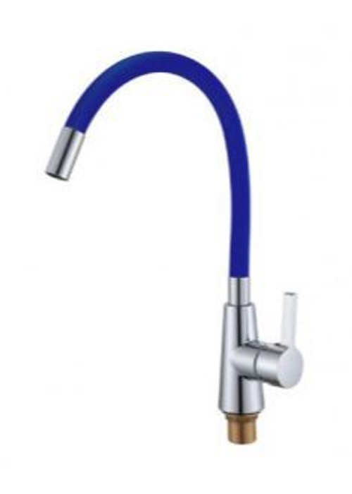 E4205-E57 Смеситель однорычажный с гибким изливом синий