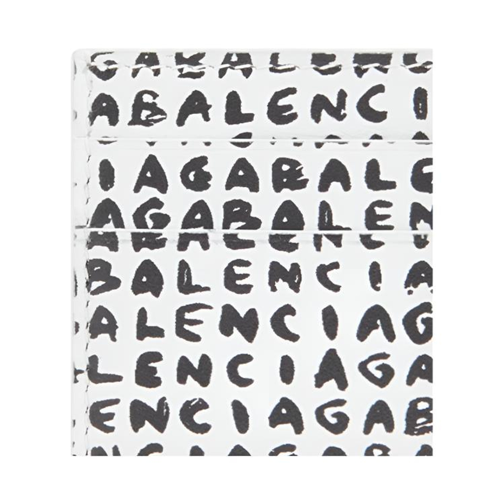 Balenciaga Cash Cow Leather Card Holder Card Holder Men"s Black White