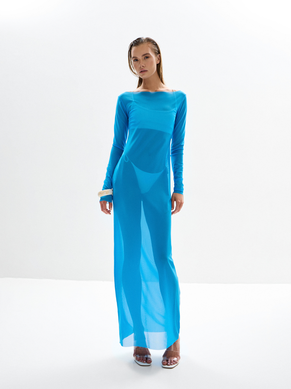 №044 Платье-сетка (голубой)