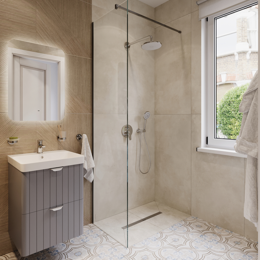 Душевой лоток CK DRAIN VERA-SAQUA014 60 см, двойной, с мокрым затвором, щелевой, из нержавеющей стали, с решеткой