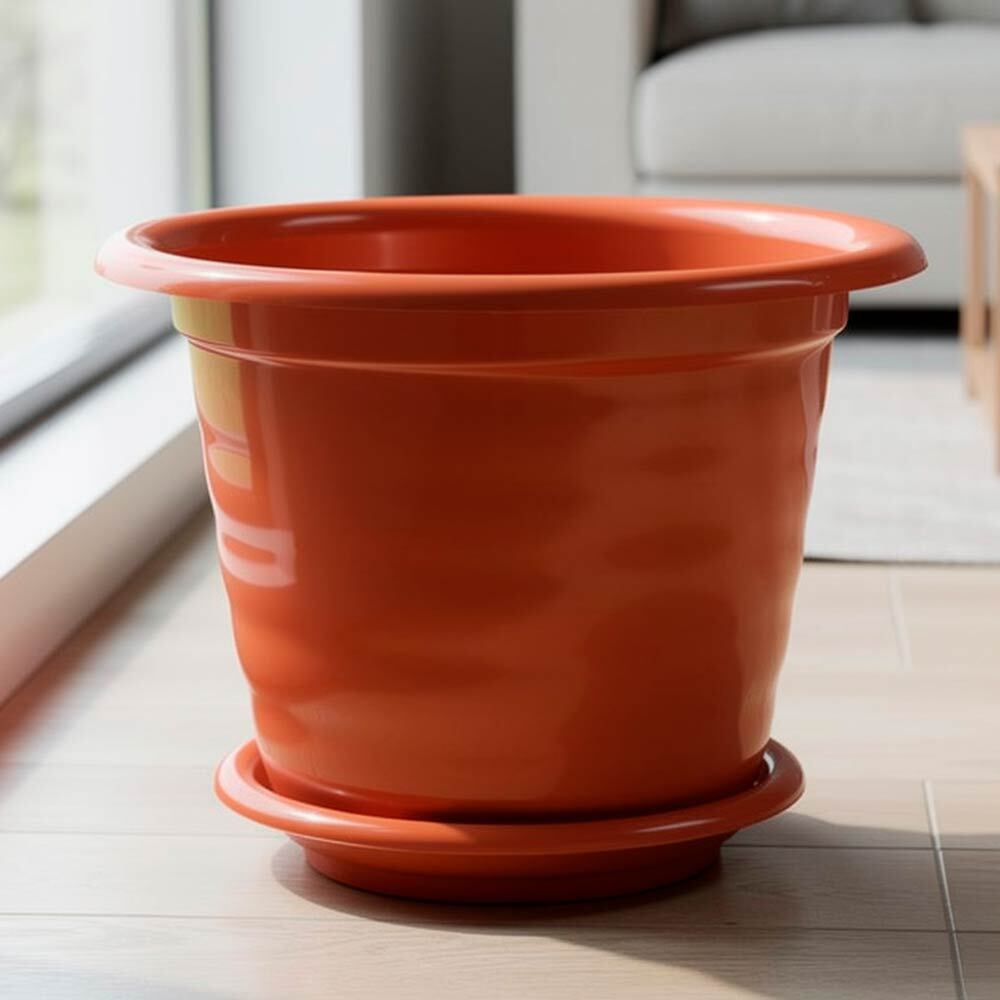 Горшок цветочный Виола 16л с поддоном (коричневый)