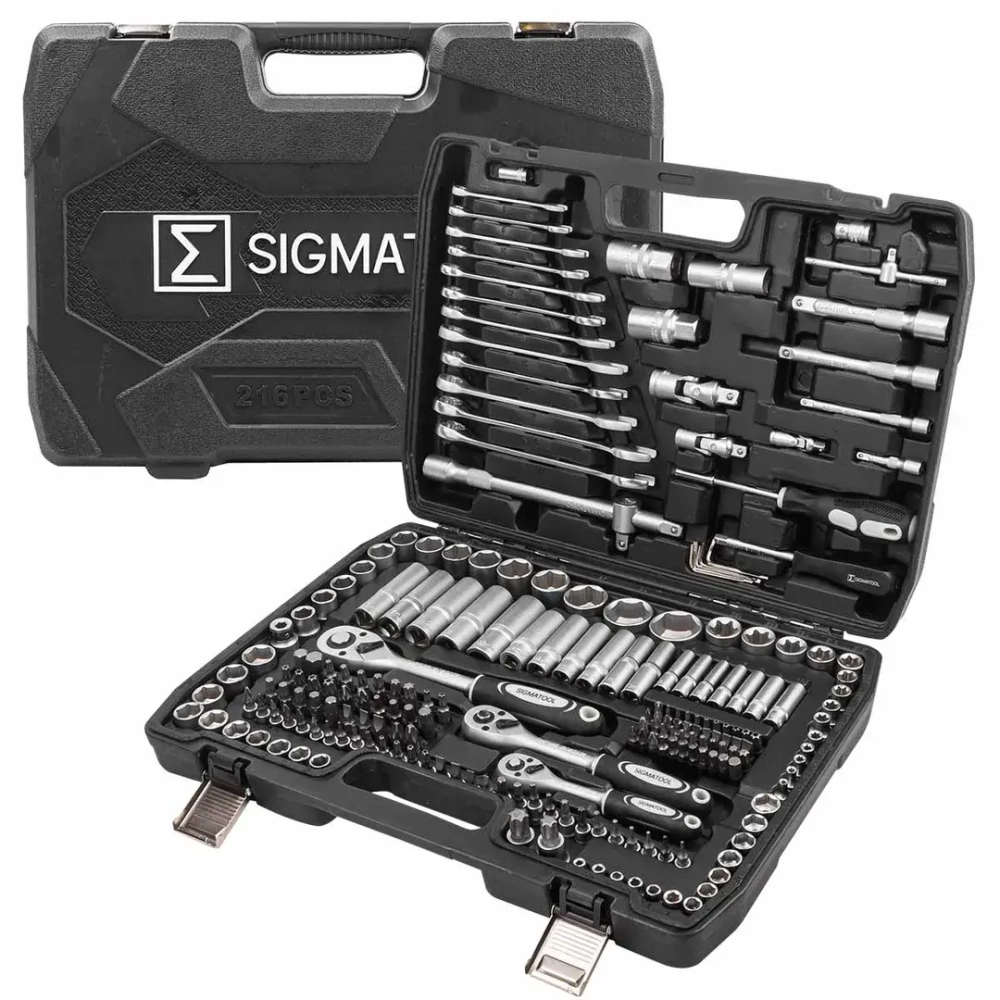 Набор инструментов 216пр. 1/4'', 3/8'', 1/2''(6гр.) SIGMATOOL Sigmatool-38841