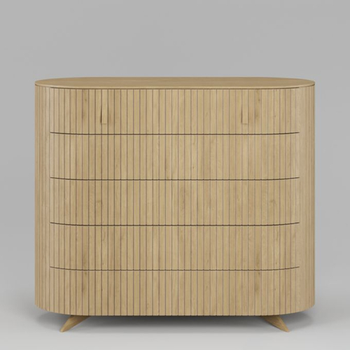 Комод 5 ящиков Эклипс (натуральный дуб), 126x107x54 см