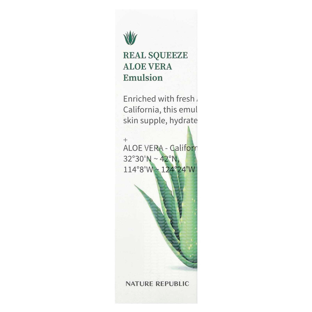 Nature Republic, Real Squeeze, алоэ вера, эмульсия, 130 мл (4,39 жидк. унции)