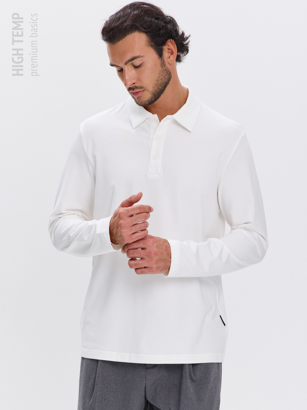 Повседневный базовый лонгслив поло