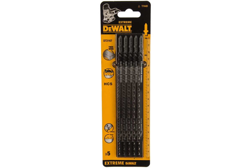 Пилки для лобзика по дереву (180 мм; шаг зубьев 4 мм) 5 шт. DEWALT DT 2167