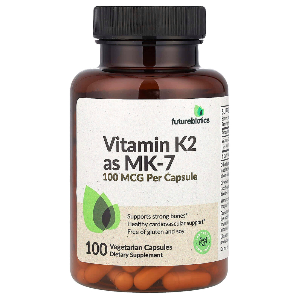 Futurebiotics, Витамин K2 в виде MK-7, 100 мкг, 100 вегетарианских капсул