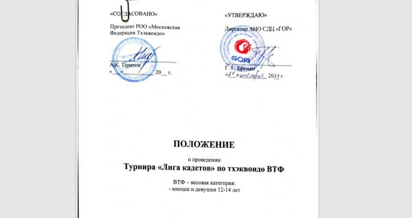 Турнир «Лига кадетов» по тхэквондо ВТФ