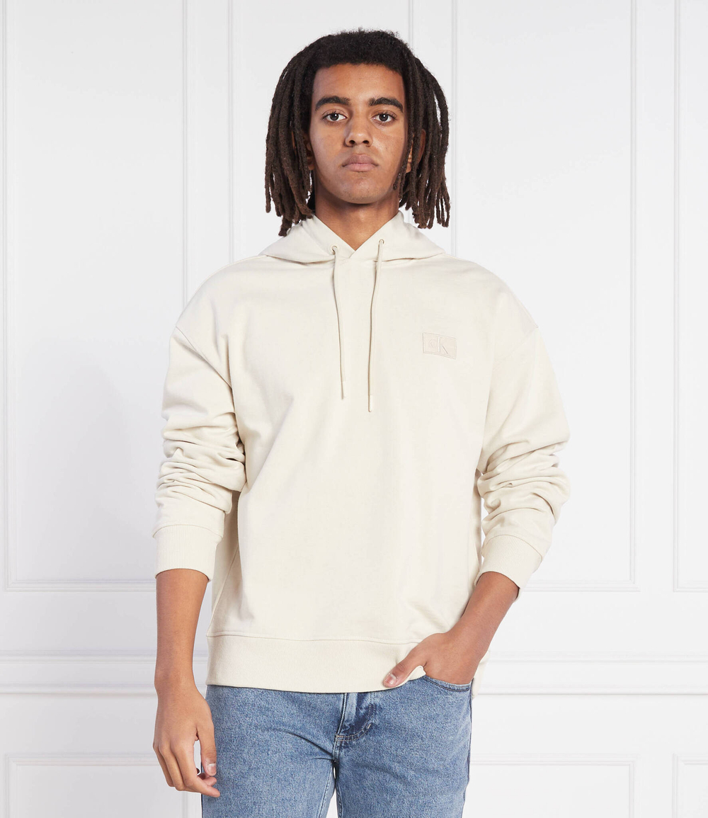 Худи shrunken badge hoodie CALVIN KLEIN JEANS - бежевый(J30J321879)