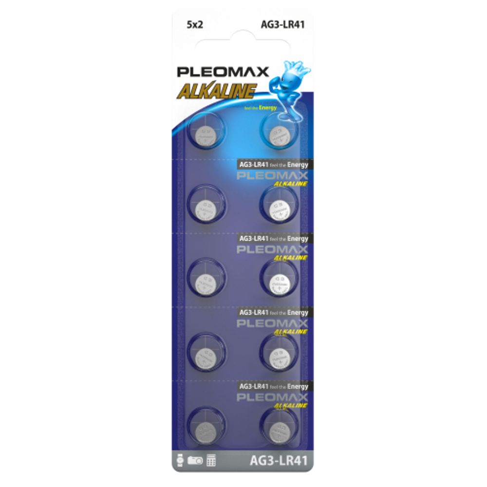 Батарейки Pleomax AG3 LR736, LR41 Button Cell | Кнопочные (часовые)
