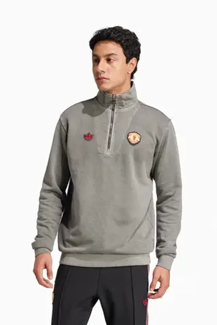 Кофта adidas Manchester United 24/25 Terrace Icons Half-Zip - серый