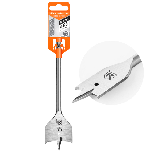 Сверло по дереву перовое 55 х152мм "Rennbohr"