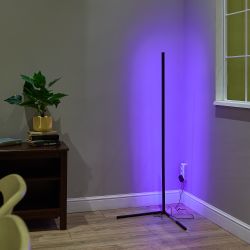 ULM-T630 10W-RGB-DIM-RC BLACK Торшер напольный светодиодный. 10W. RGB свет. Диммер. Пульт ДУ в-к. Черный. ТМ Uniel