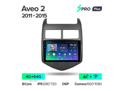 Магнитола Teyes SPRO Plus 4-64 Chevrolet Aveo 2 2011 — 2015 9.0"