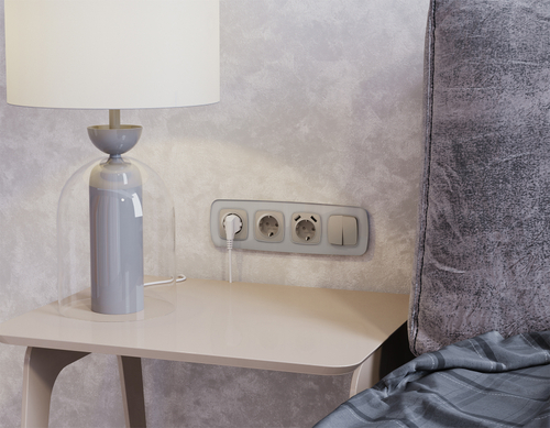 MO363020 Комплект механизма 2-кл проходного выключателя OMEGA Серо-бежевый матовый QUANT (OP3630, VM120)