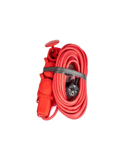 Удлинитель на каучуковой колодке 3х10м 16А IP44 250В 4кВт каучук КГ 3х2.5 красн. УХз16 Россия КОСМОС YKsm10m-3g(16A)KG-R