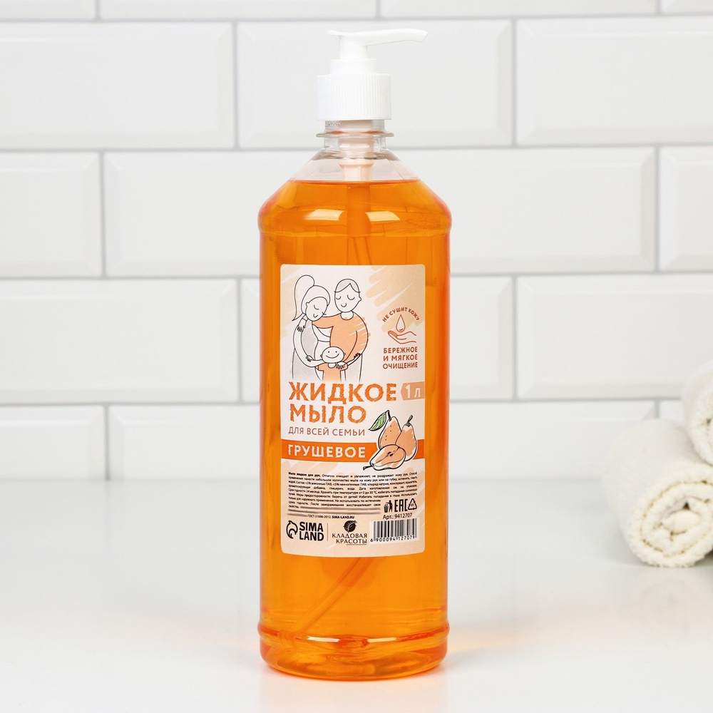 Жидкое мыло для рук с ароматом груши - 1000 мл.