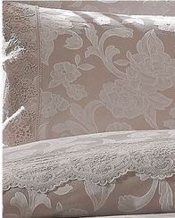 Постельное белье AMELFI бежевый жаккард с кружевом deluxe TIVOLYO HOME Турция