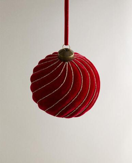ZARA HOME ЕЛОЧНОЕ УКРАШЕНИЕ В ФОРМЕ ШАРА, КРАСНЫЙ
