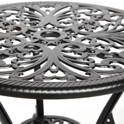 Комплект Secret De Maison Romance (стол +2 стула) алюминиевый сплав, D60/H67, 53х41х89см, черный