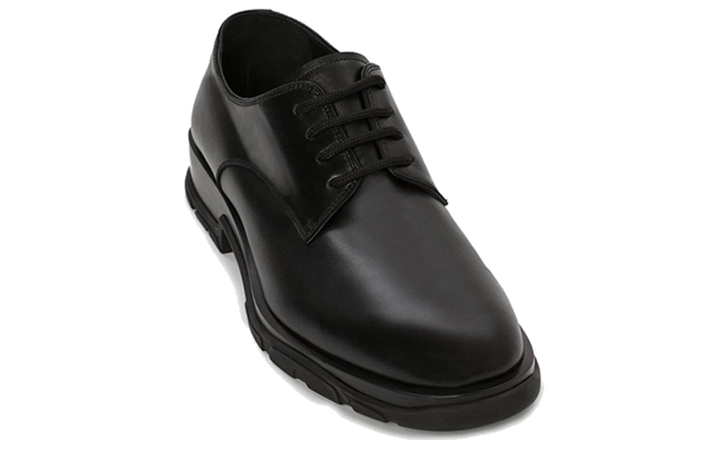 Alexander McQueen Alexander McQueen Tread first layer cowhide lace-up low-cut formal leather shoes men's black