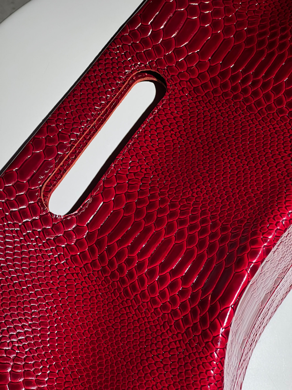 Сумка Луна питон кармин