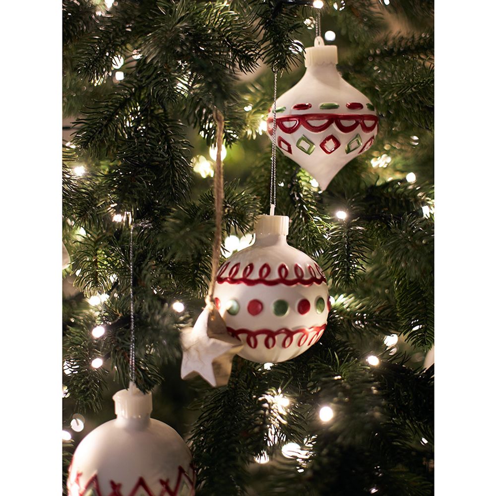 Набор ёлочных украшений с подсветкой Festive embroidey из коллекции New Year Essential, 4 шт.