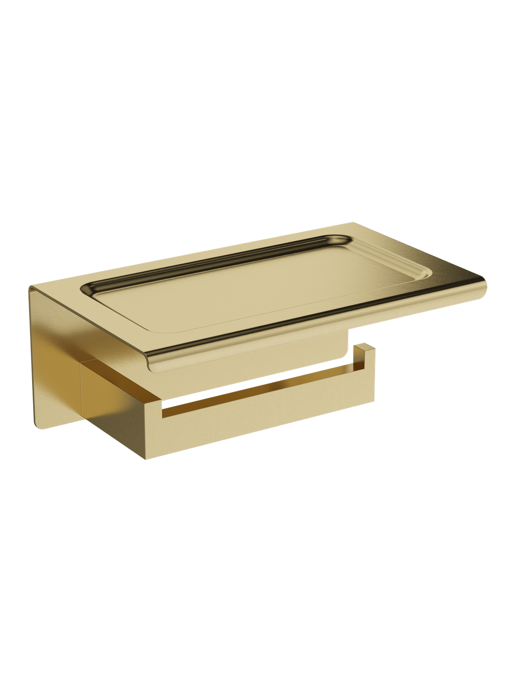 Держатель для туалетной бумаги STWORKI Готланд S13345GM настенный, матовое золото, с полкой