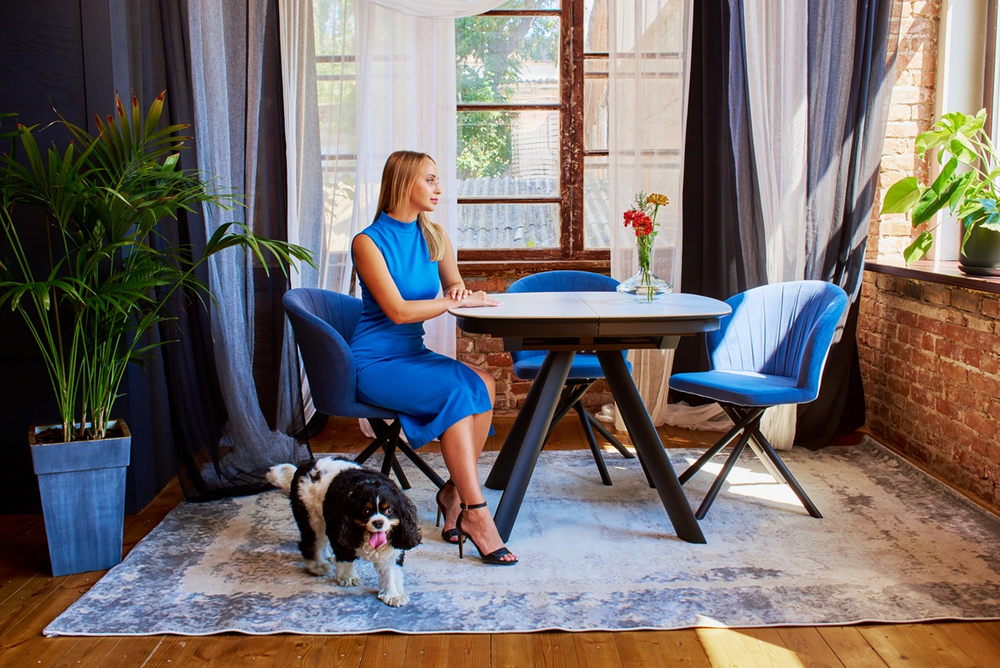 Сохо-С (Кубика) Стол обеденный 1000/1200мм (+320мм) 110Е (керамика)