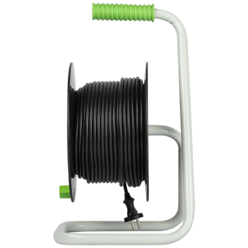 Удлинитель силовой ЭРА GREEN LINE KAT-2x1-40m Greenline на катушке пластик 4 розетки без заземления 40м ПВС 2x1мм2 | Силовые удлинители