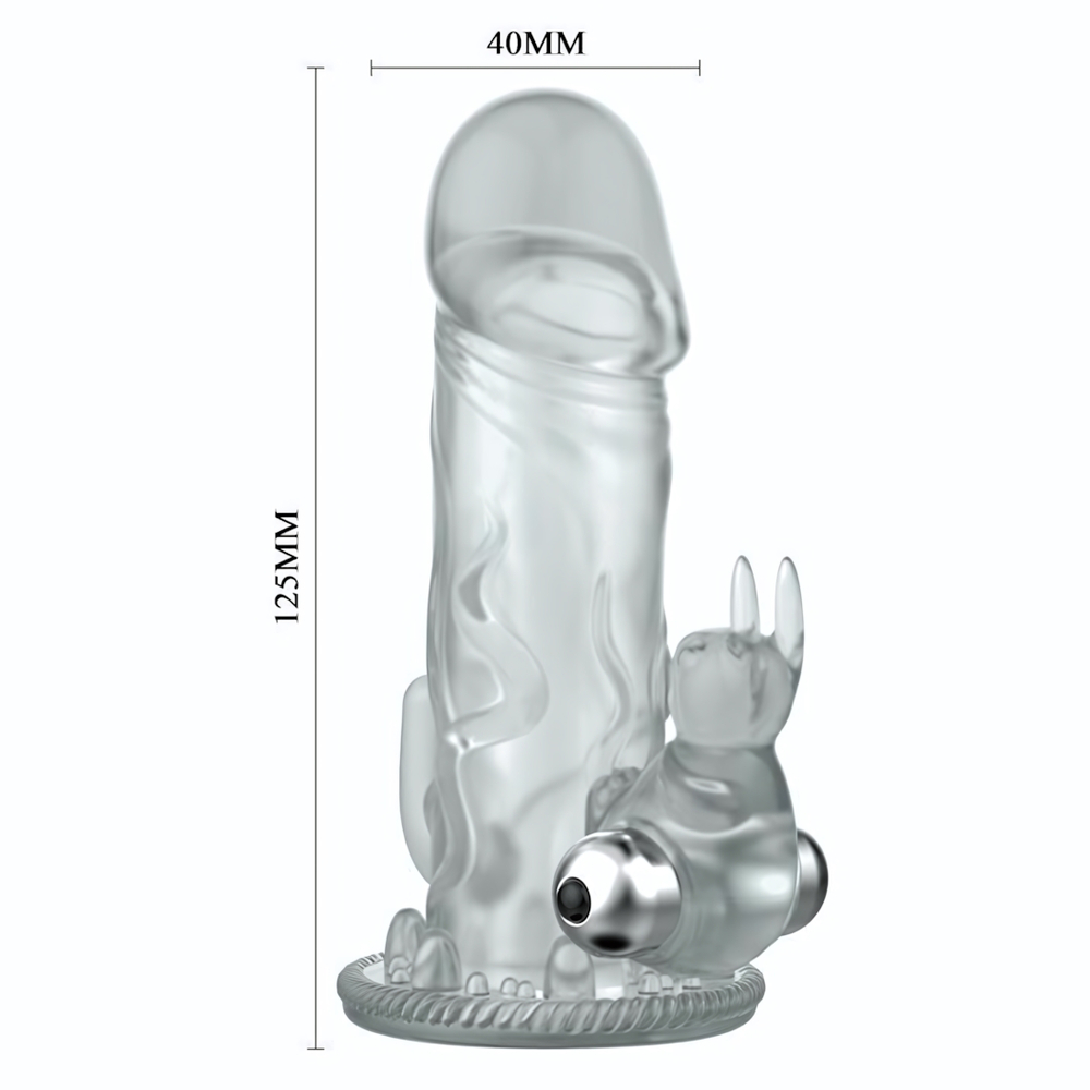 Вибронасадка со стимуляцией клитора и ануса - 12,5 см. (Цвет: прозрачный)