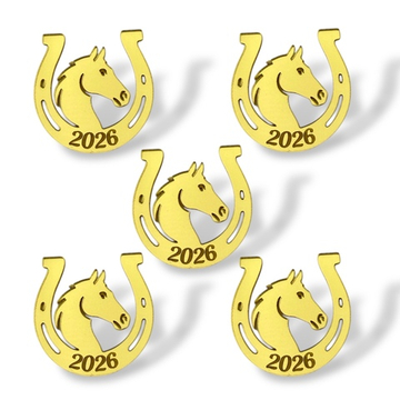 Топпер Бирка "Подкова 2026" 4см ТБ6243 5шт акрил