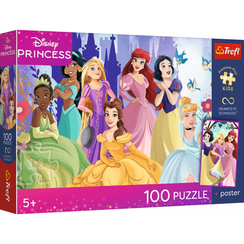 Pazl \ Puzzle \ Пазлы Puzzles - "100 UFT" - Trefl Premium Plus Kids - Princess relax time / Disney Princess
