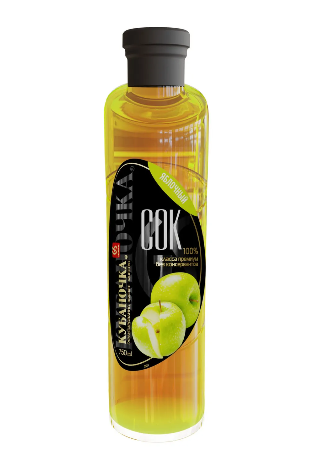 Сок Яблочный "Кубаночка" ст/бут 750гр 1/6