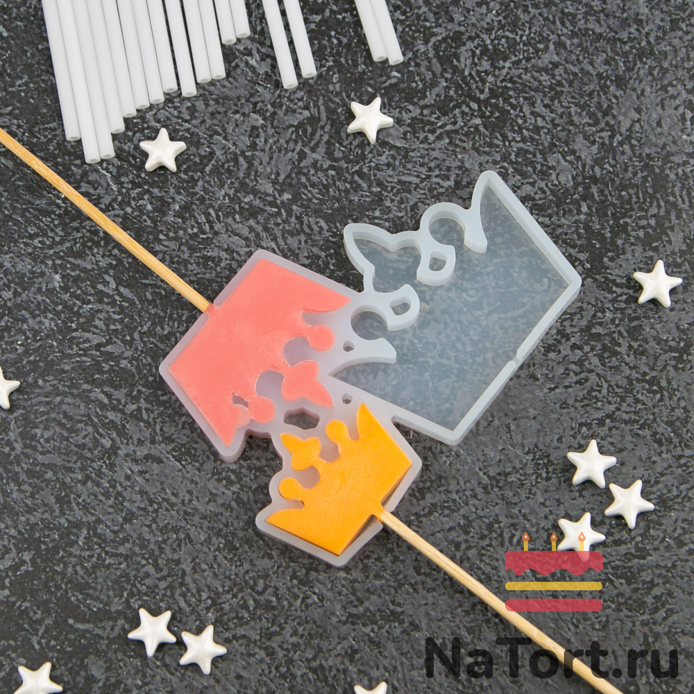 Силиконовая форма для леденцов «Короны 3 размера»