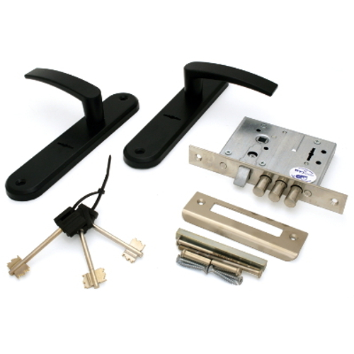 Замок врезной Рязань ЗВ 9-8/13  черный  м/о  55м   с/ручк. 76704 3кл. /4421