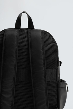 ZARA РЮКЗАК ИЗ ТЕХНИЧЕСКОЙ ТКАНИ С МНОЖЕСТВОМ КАРМАНОВ, ЧЕРНЫЙ